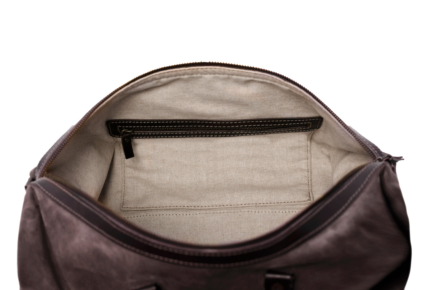Vocco Taupe Leather Weekender Bag - Vocco