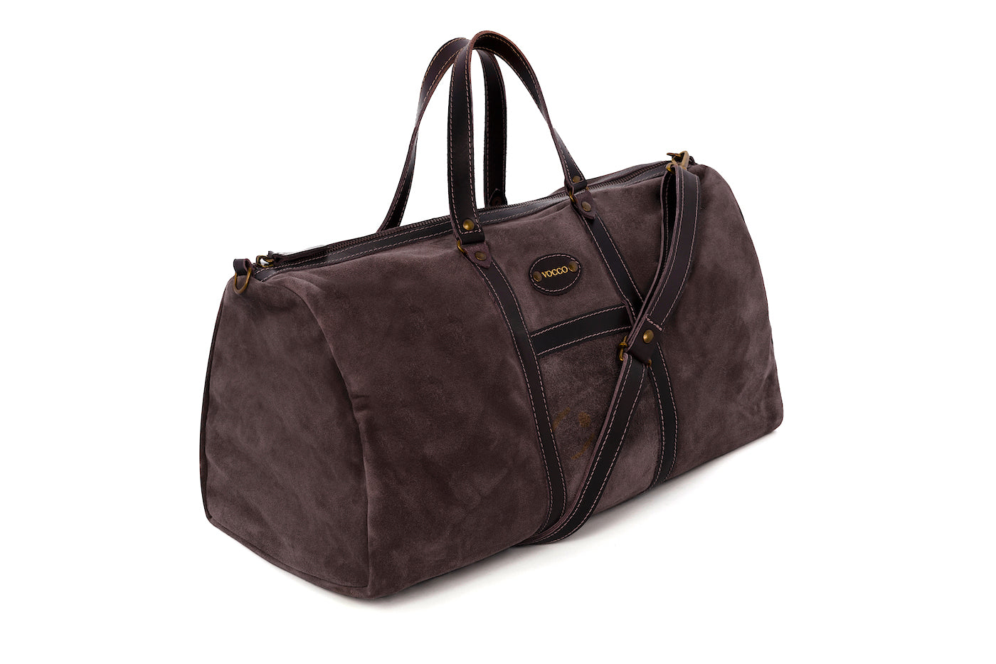 Vocco Taupe Leather Weekender Bag - Vocco