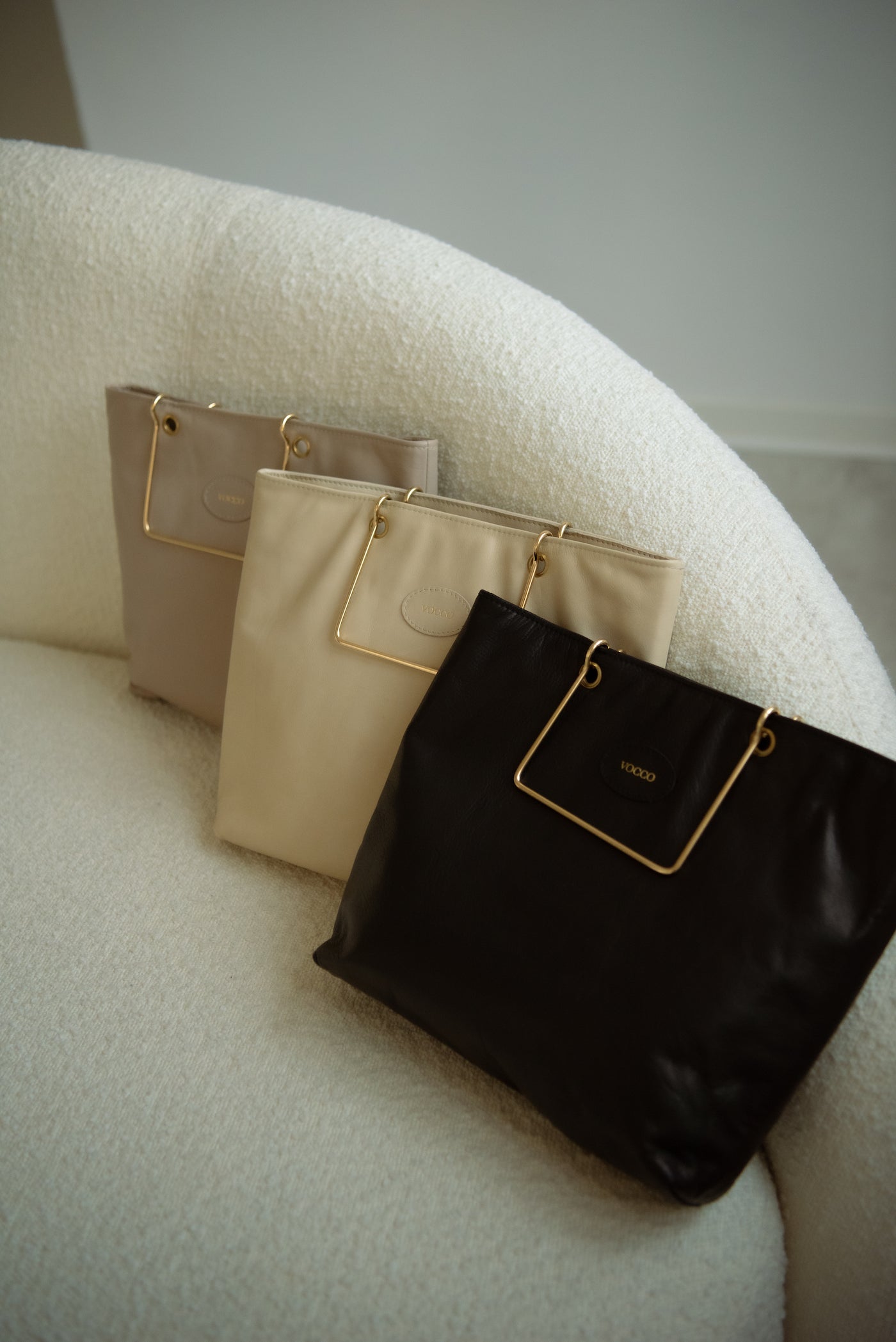 Vocco Golden & Leather Handbag Marmo