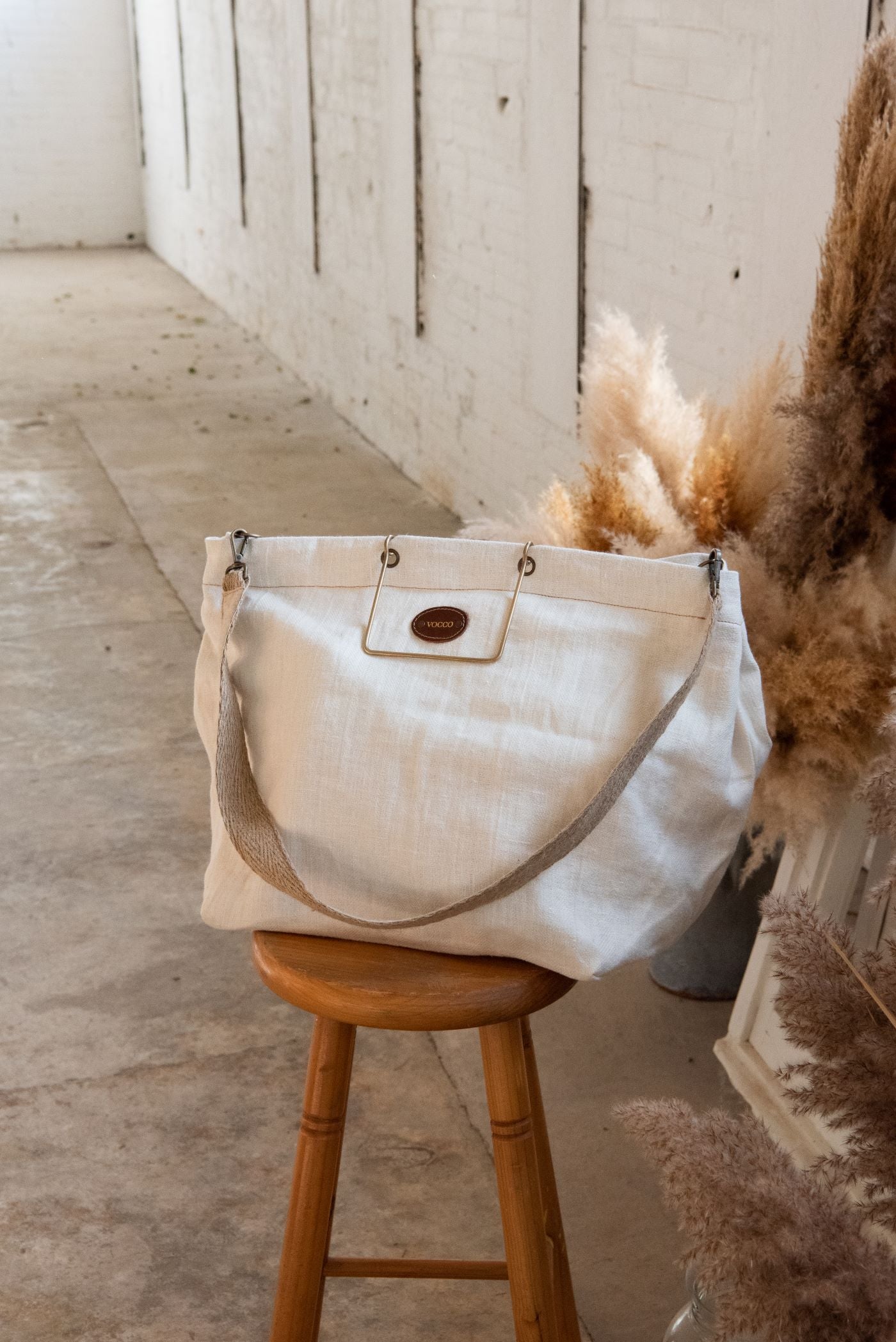 Vocco Linen Beach Bag Lara Cream - Vocco
