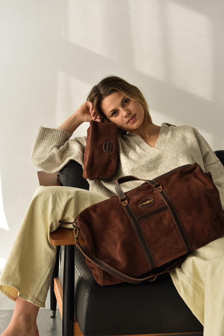 Vocco Terracotta Leather Weekender Bag