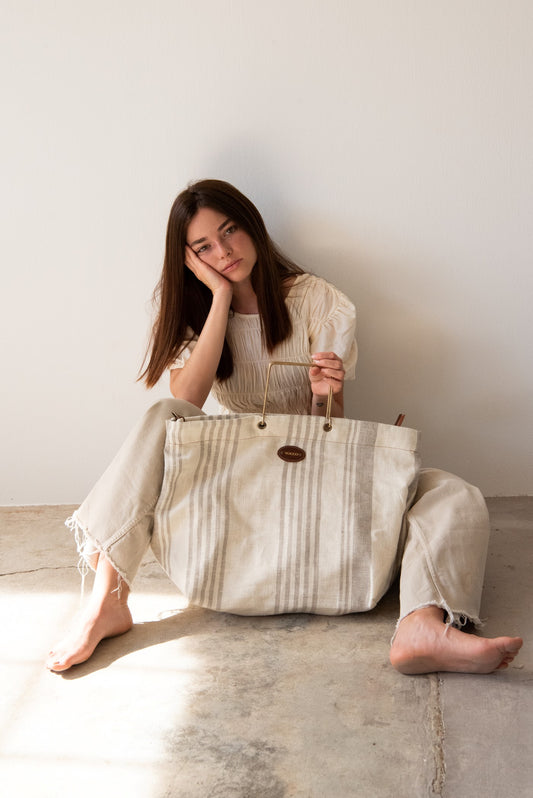 Vocco Linen Beach Bag Linum Cream - Vocco