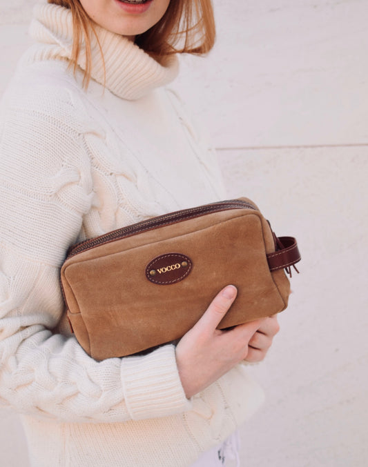 Vocco Hazelnut Leather Toiletry Case - Vocco