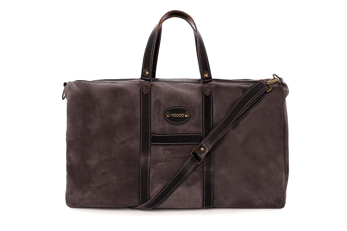 Vocco Taupe Leather Weekender Bag - Vocco