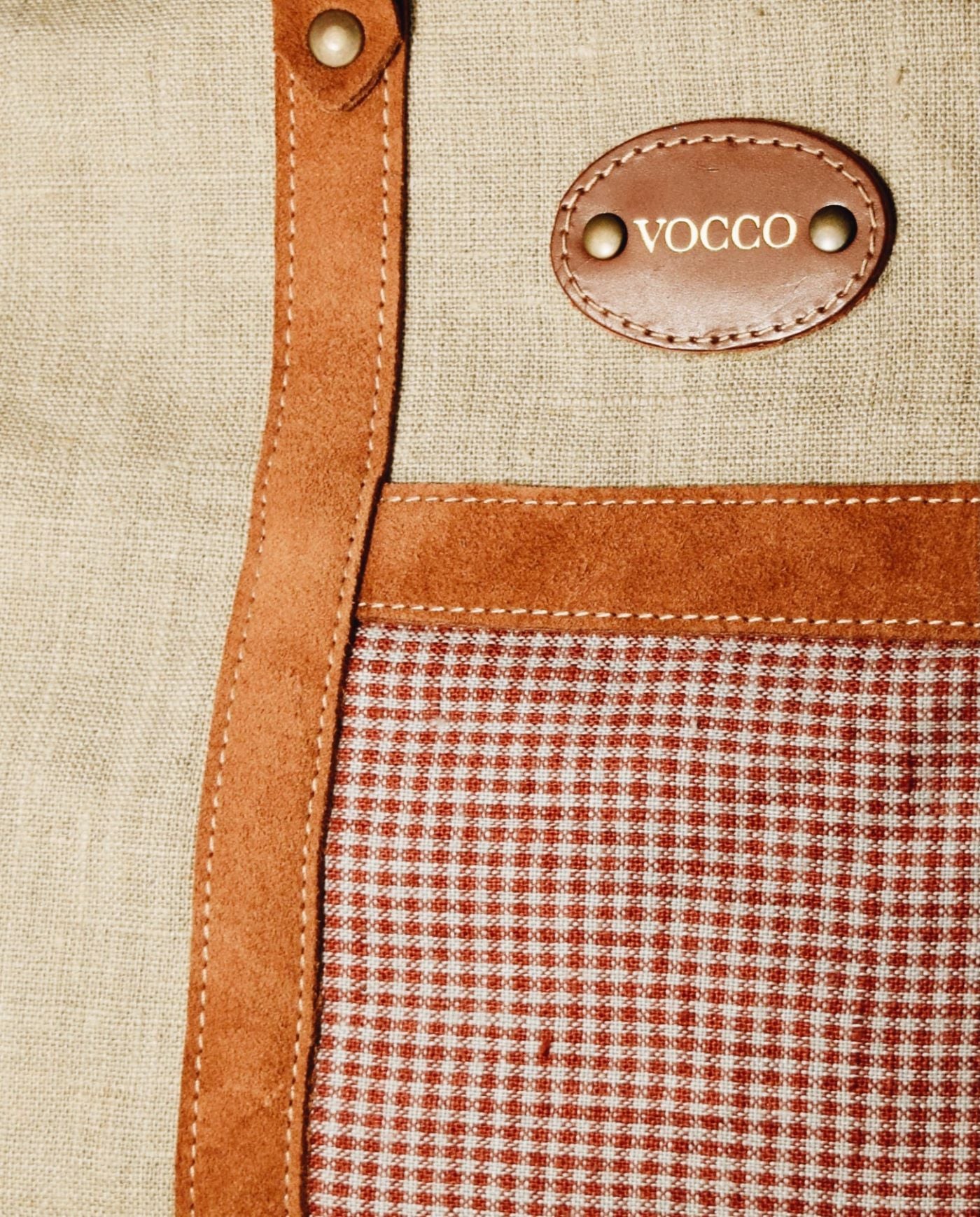 Vocco Weekender Bag Red Linen Checks - Vocco