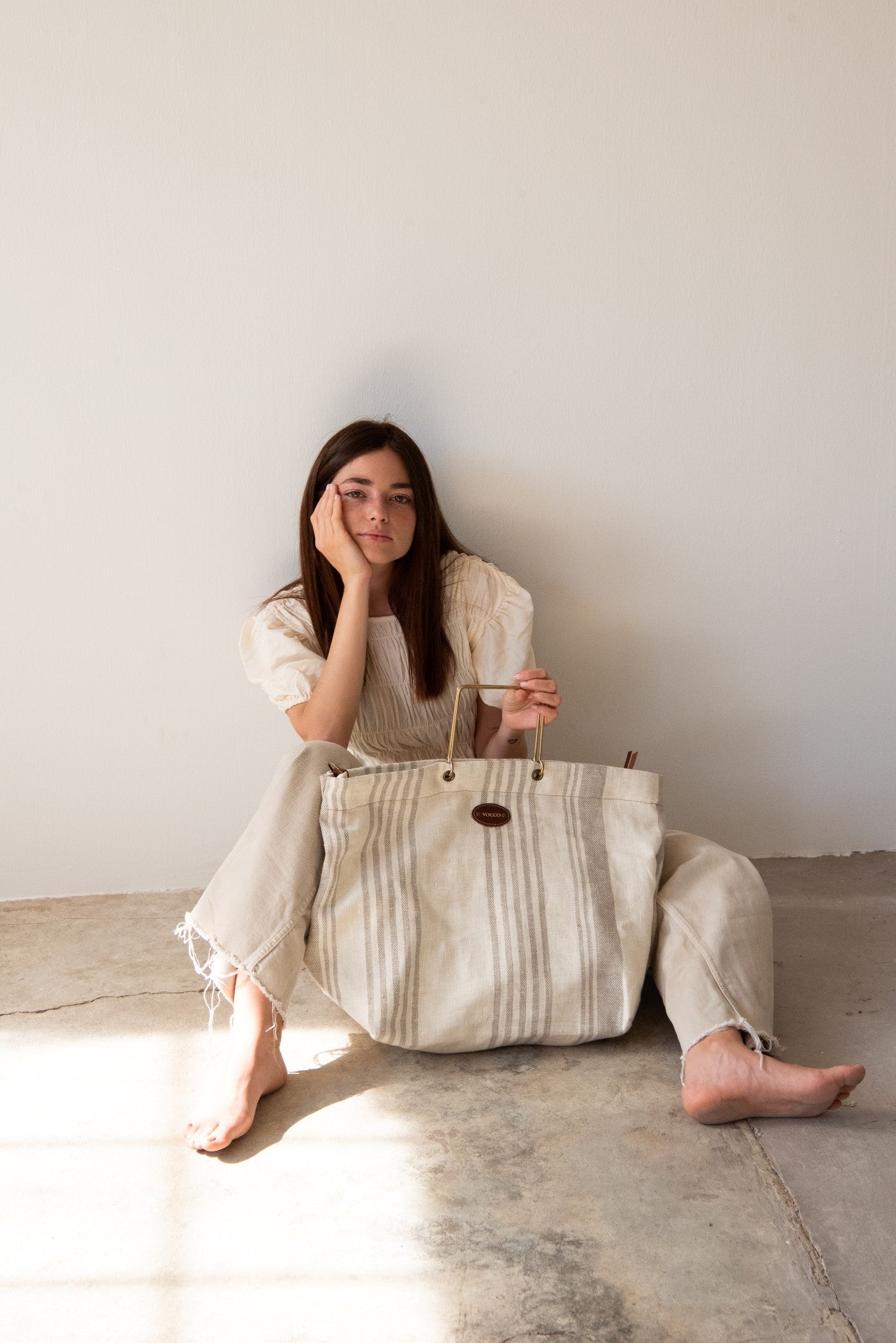 Vocco Linen Beach Bag Linum Cream - Vocco