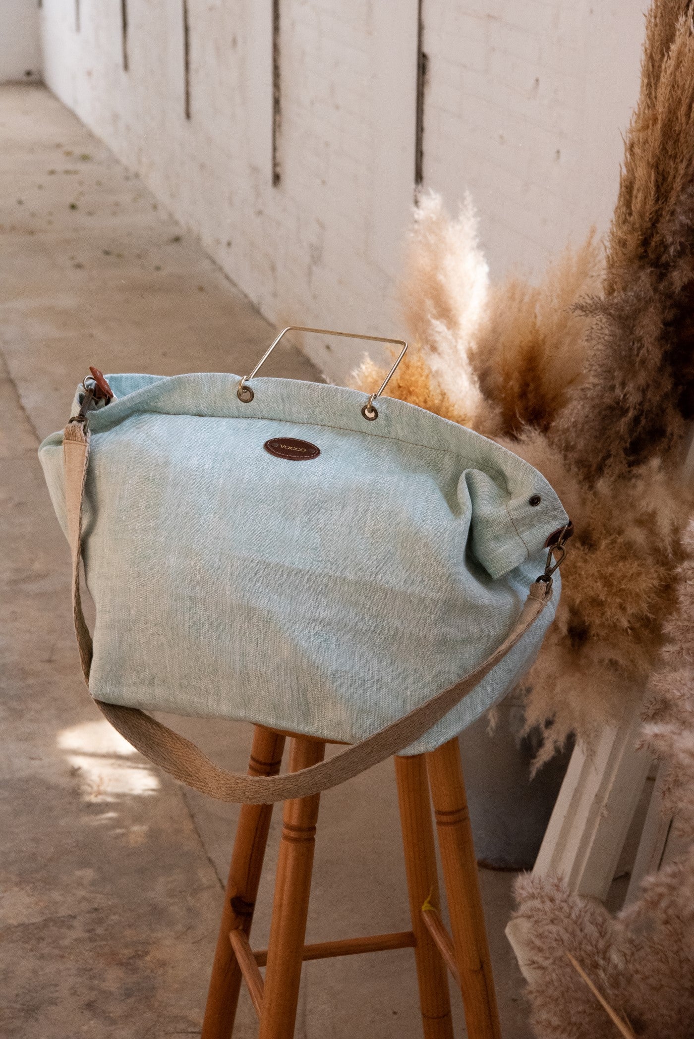 Vocco Linen Beach Bag Francesca Mint - Vocco