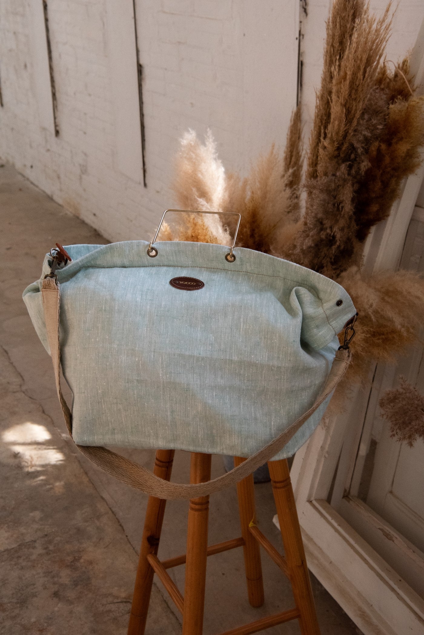 Vocco Linen Beach Bag Francesca Mint - Vocco